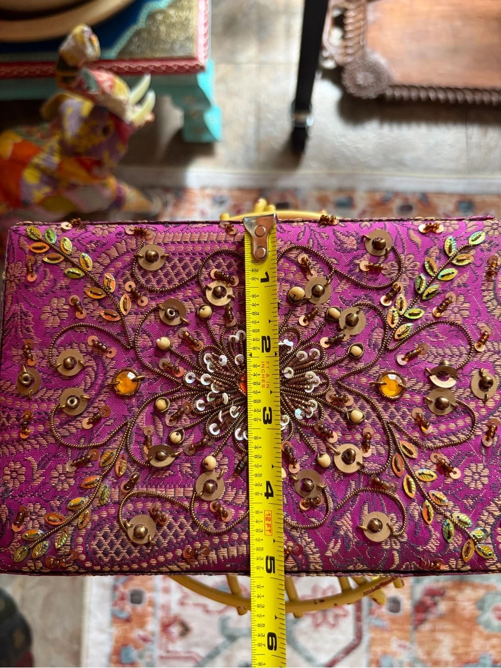 Pier 1 Fuchsia Fabric Jewelry Box